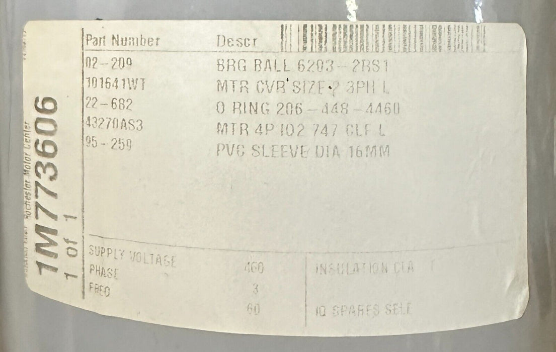 NEW ROTORK IQ3 MOD5A 3-PHASE MOTOR ASSEMBLY IQ20 IQ25 460V 101641WT 1M773606