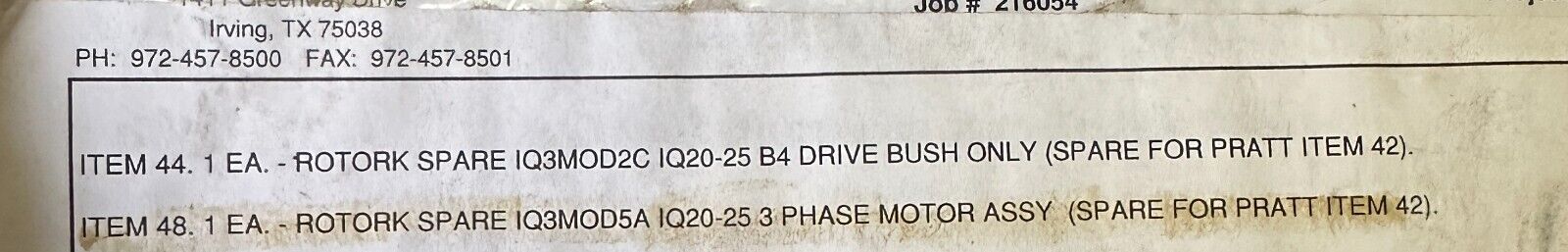 NEW ROTORK IQ3 MOD5A 3-PHASE MOTOR ASSEMBLY IQ20 IQ25 460V 101641WT 1M773606