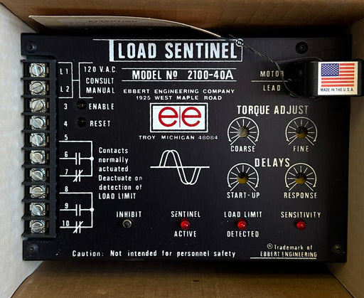 NEW EBBERT ENGINEERING 2100-40A / 210040A LOAD SENTINEL W/ ANALOG 120Vac