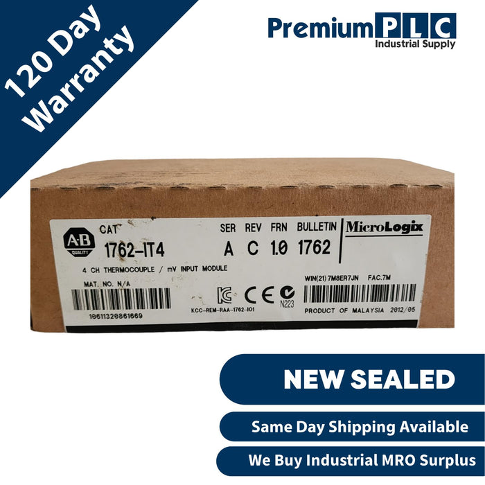 NEW F/S ALLEN BRADLEY 1762-IT4 /A MicroLogix 4-CH THERMOCOUPLE / MV INPUT MODULE
