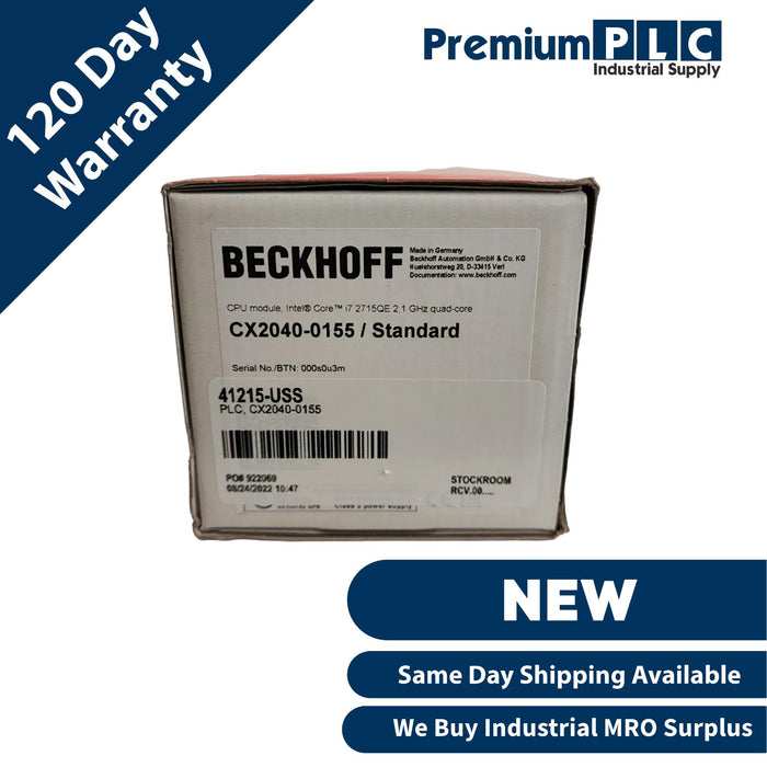 NEW BECKHOFF CX2040-0155 / STANDARD CPU MODULE INTEL I7 2715QE 2.1 GHz QUAD-CORE