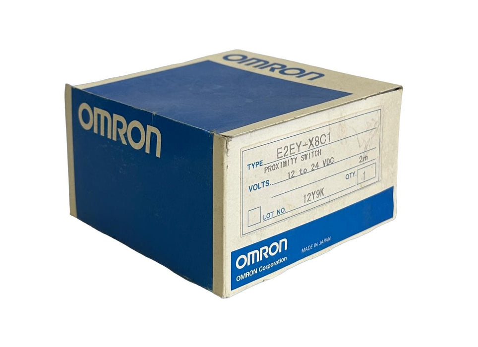 NEW OMRON E2EY-X8C1 / E2EYX8C1 PROXIMITY SWITCH 12-24Vdc 2M CABLE 8mm SENSING