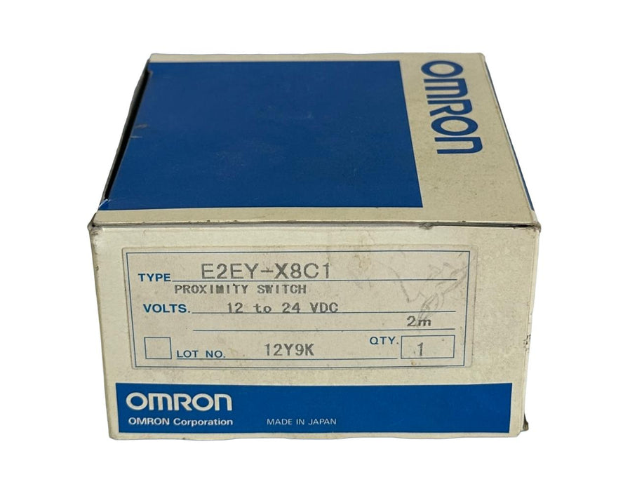 NEW OMRON E2EY-X8C1 / E2EYX8C1 PROXIMITY SWITCH 12-24Vdc 2M CABLE 8mm SENSING