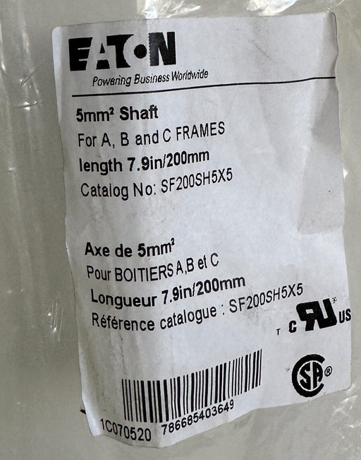 NEW EATON SF200SH5X5 5mm SHAFT FOR A,B,C FRAMES 7.9''/200mm