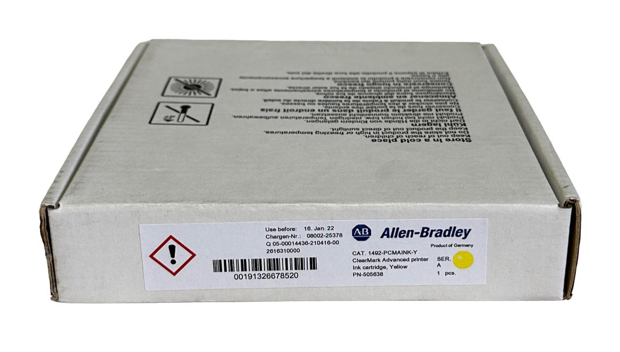 NEW ALLEN BRADLEY 1492-PCMAINK-Y /A ClearMark PRINTER INK YELLOW 1492PCMAINKY