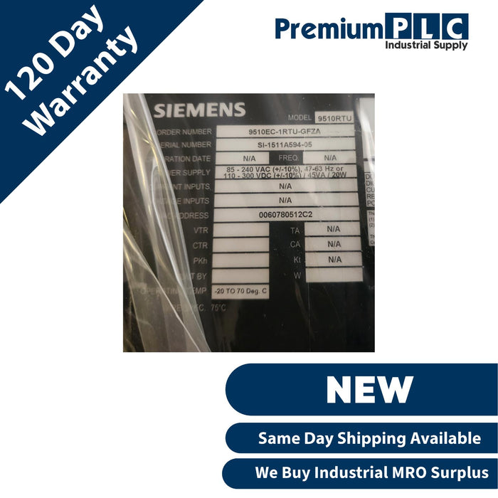 SIEMENS 9510 POWER QUALITY METER WITH INTEGRATED DISPLAY 9510EC-1RTU-GFZA NSMP