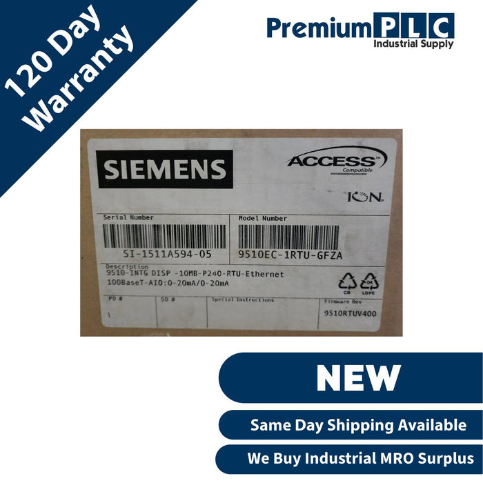 SIEMENS 9510 POWER QUALITY METER WITH INTEGRATED DISPLAY 9510EC-1RTU-GFZA NSMP