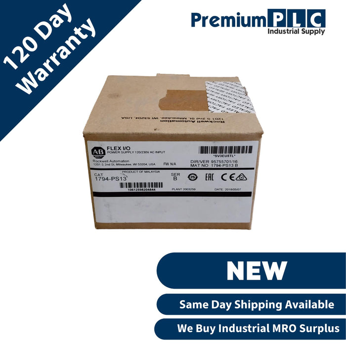 NEW ALLEN BRADLEY 1794-PS13 /B REV. B01 FLEX I/O POWER SUPPLY MODULE 1794PS13