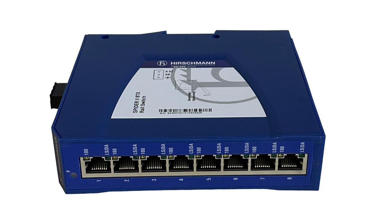 NEW HIRSCHMANN SPIDER II 8TX EtherNet RAIL SWITCH 8-PORT 943 957-001 / 943957001