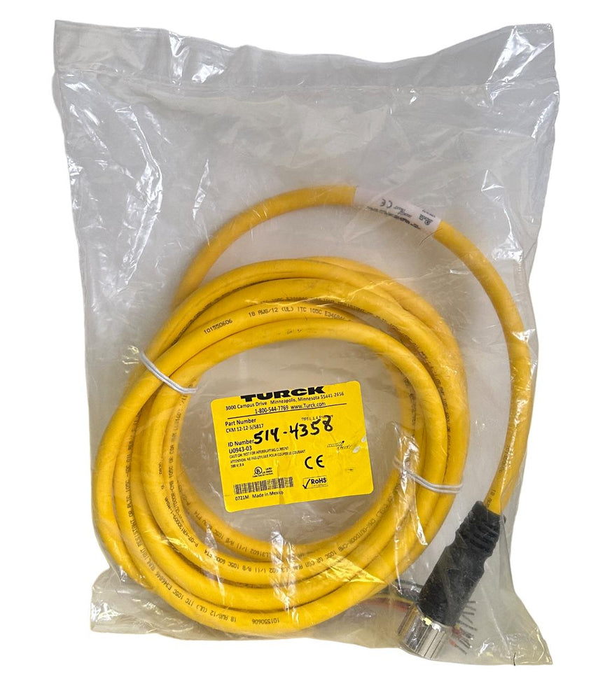 NEW TURCK CKM 12-12-5/S817 / CKM12125S817 M23 MULTI CORDSET 5M U0943-03 12-WIRE