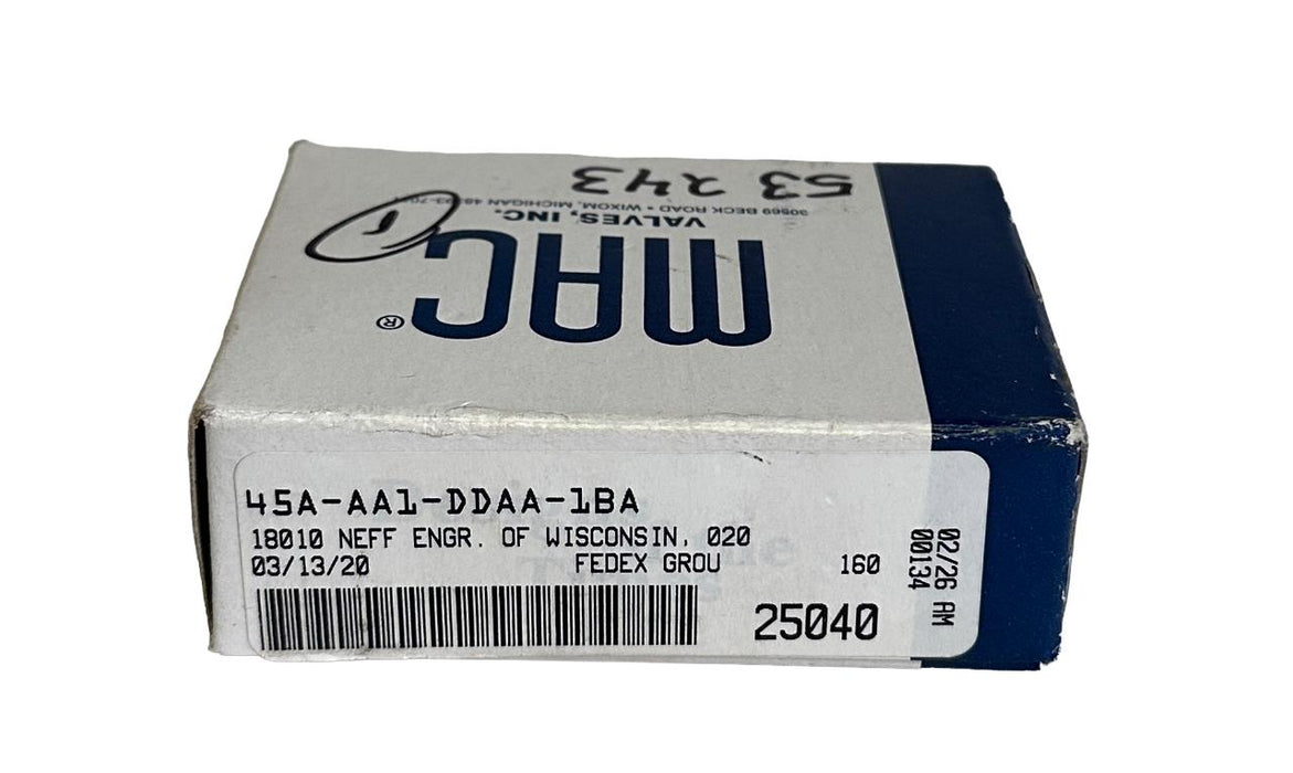 NEW MAC 45A-AA1-DDAA-1BA / 45AAA1DDAA1BA 4-WAY SOLENOID VALVE 24VDC 45 SERIES