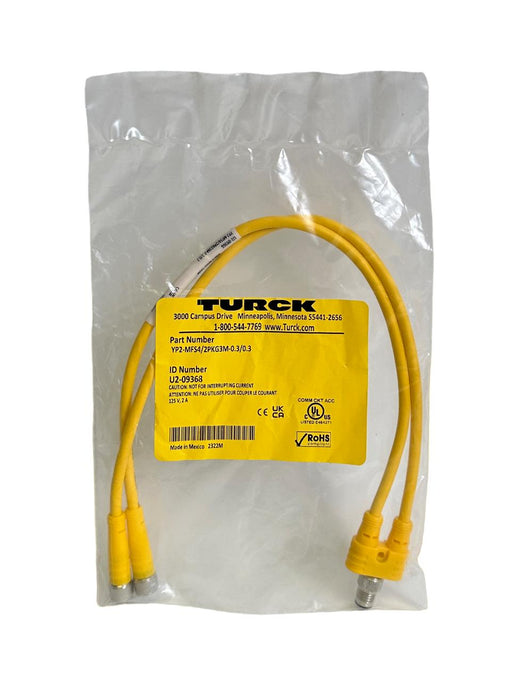 NEW TURCK YP2-MFS4/2PKG3M-0.3/0.3 / YP2MFS42PKG3M0303 SPLITTER CABLE U2-09368