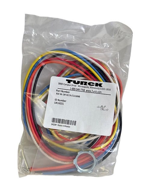 NEW TURCK RSF 66-1M W/LN/CS16848 / RSF661MWLNCS16848 PANEL RECEPTACLE UX16231