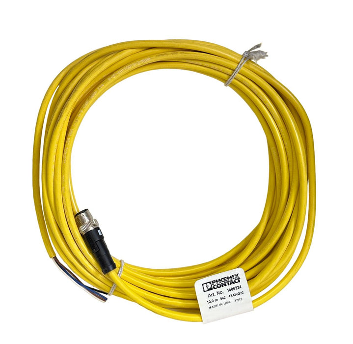 NEW PHOENIX CONTACT 1406224 M12 ACTUATOR/SENSOR CABLE 10M 4-POSITION YELLOW