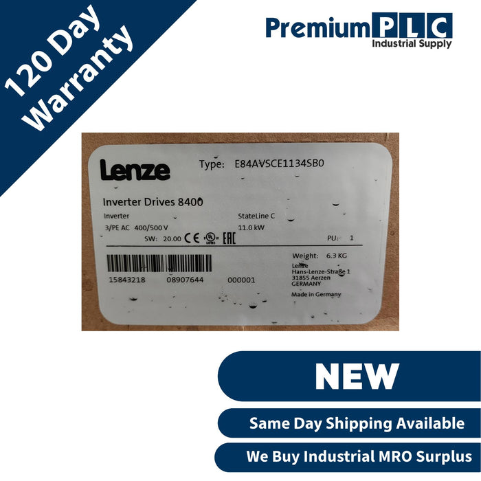 NEW LENZE E84AVSCE1134SB0 8400 StateLine C INVERTER DRIVE 11.0kW 3PH SW: 20.00