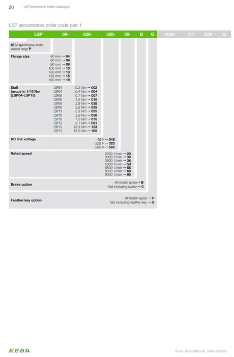 NEW KEBA LSP04-002-320-90-0PR1PY17E0464 / E466041 LSP SYNCHRONOUS SERVO MOTOR