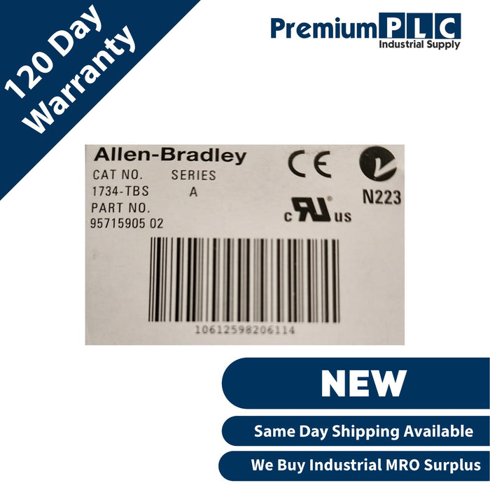 ALLEN BRADLEY 1734-TBS /A POINT I/O TERMINAL BASE TWO PIECE,8 SPRING-CLAMP TERM.