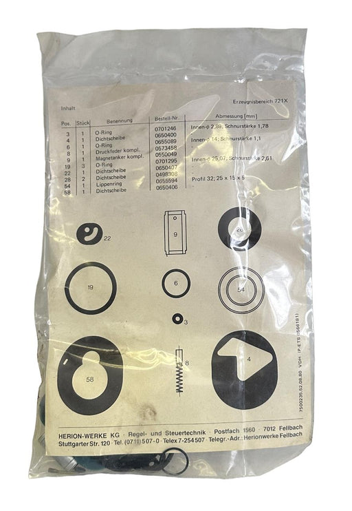 NEW HERION 0566181 SPARE PARTS KIT FOR 8020813 (20,60) 8022803 (05,07,60)