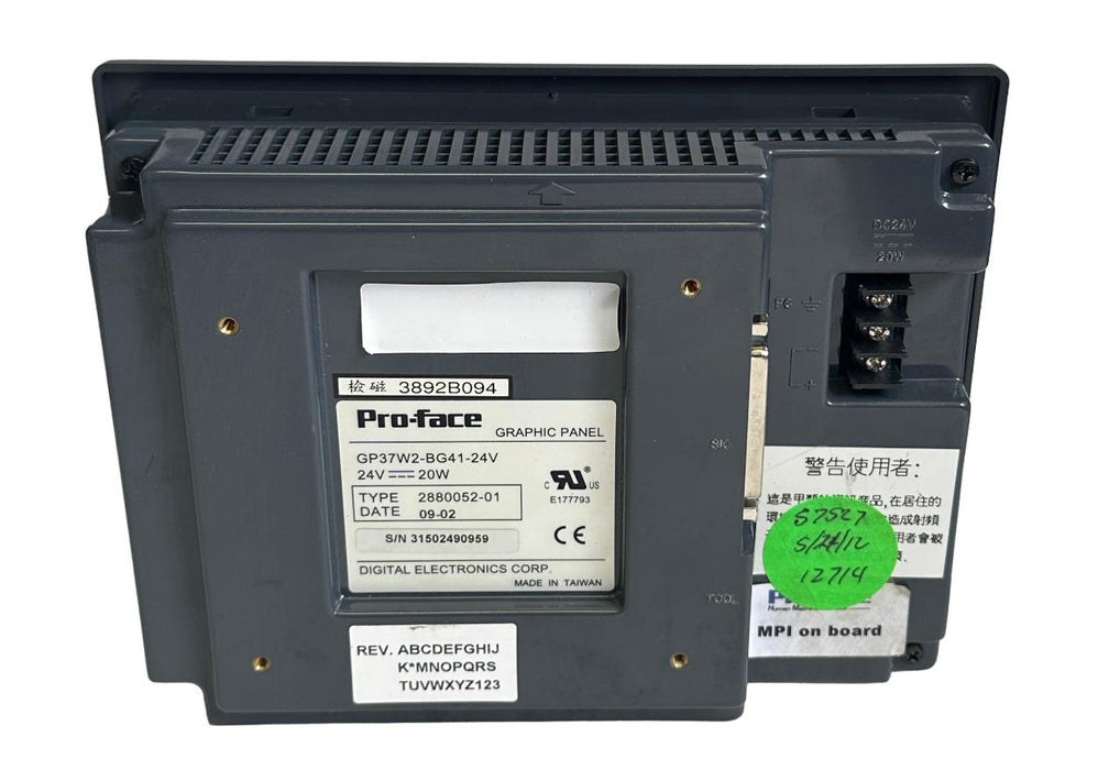 PRO-FACE 2880052-01 / GP37W2-BG41-24V GRAPHIC TOUCH PANEL 24VDC 20W 288005201