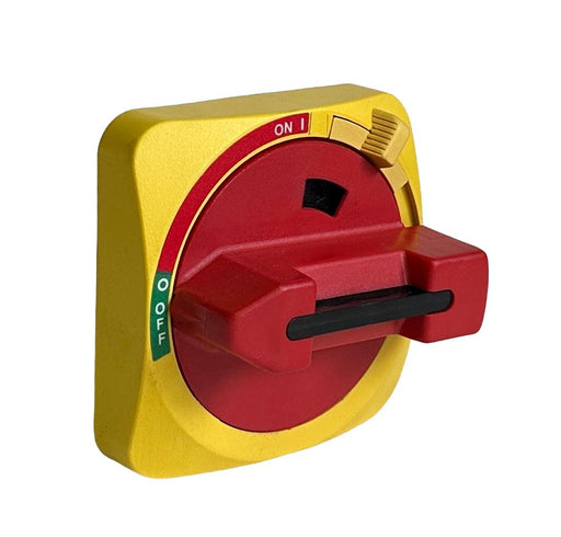 NEW ALLEN BRADLEY 194R-HS1E /A OPERATING HANDLE RED/YELLOW W/ DEFEATER 194RHS1E