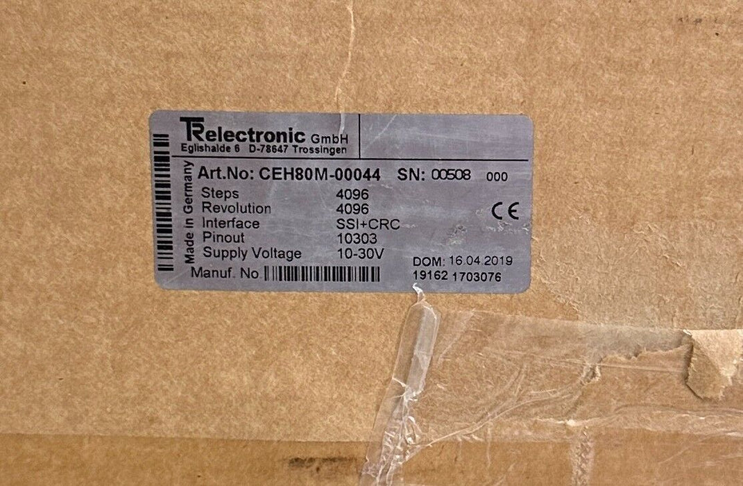 NEW TR ELECTRONIC CEH80M-00044 / CEH80M00044 ROTARY ENCODER 10-30V 4096 STEPS