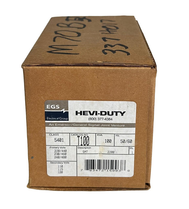 NEW EMERSON EGS T100 / SMT 180 INDUSTRIAL TRANSFORMER 1PH .100KVA 220-480V