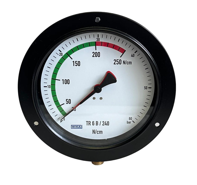NEW WIKA 52849671 N/cm GAUGE TR 6 B / 240 711.12 6'' 60BAR / 30-250N/cm2 2xG1/2B