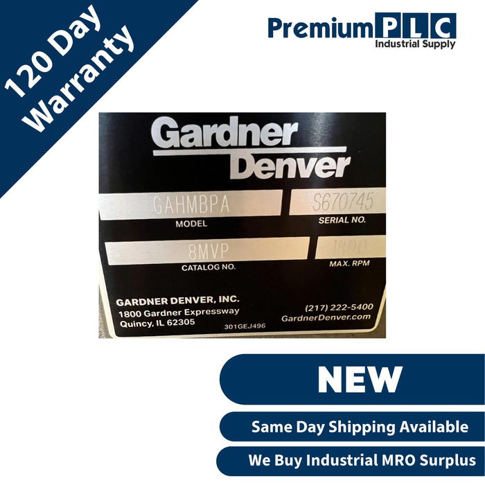 NEW GARDNER DENVER GAHMBPA 8MVP SUTORBILT LEGEND PD AIR BLOWER 8MVP-BHC