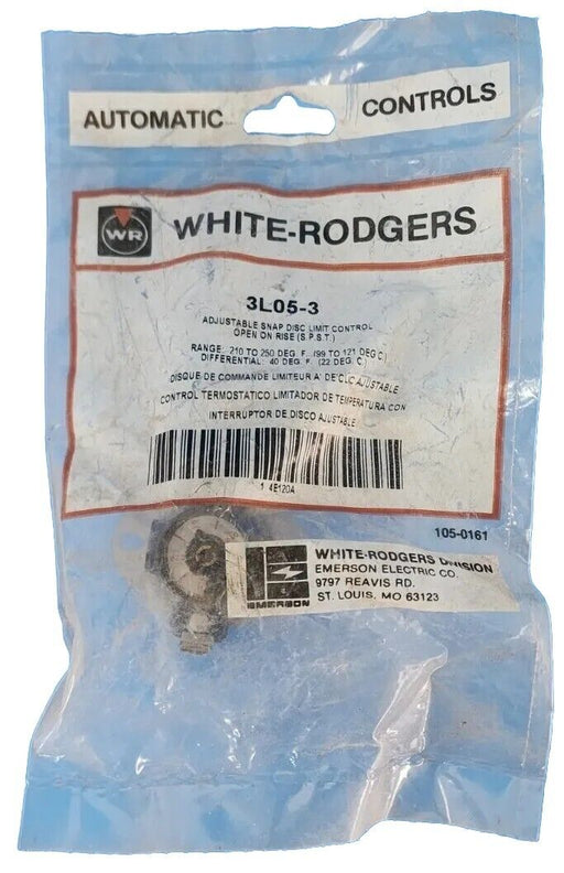 NEW EMERSON WHITE RODGERS 3L05-3 SNAP DISC LIMIT CONTROL 210 TO 250 DEG. F