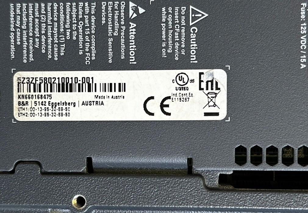 NEW B&R / PCMC 5Z3ZF580210010-001 Panel PC 900 10.4'' TOUCH PANEL KN660168475