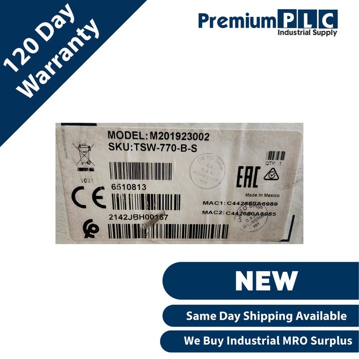 NEW CRESTRON TSW-770-B-S 7" WALL MOUNT TOUCH SCREEN, BLACK SMOOTH 6510813