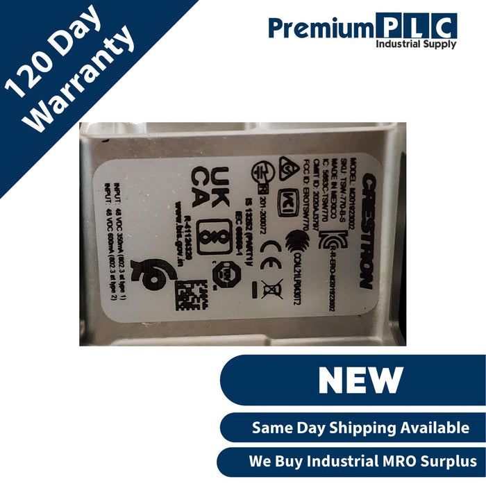 NEW CRESTRON TSW-770-B-S 7" WALL MOUNT TOUCH SCREEN, BLACK SMOOTH 6510813