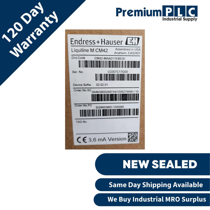 NEW SEALED ENDRESS+HAUSER LIQUILINE M CM42 TRANSMITTER S/S CM42-MAA011EBE00