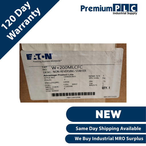 NEW EATON CUTLER-HAMMER W+200MLCFC SIZE 1 NON-REVERSING STARTER 1A96682R01