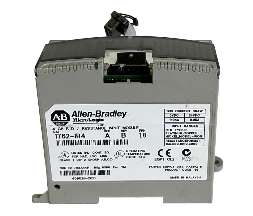 ALLEN BRADLEY 1762-IR4 /A MicroLogix 4-CH RTD/RESISTANCE INPUT MODULE 1762IR4