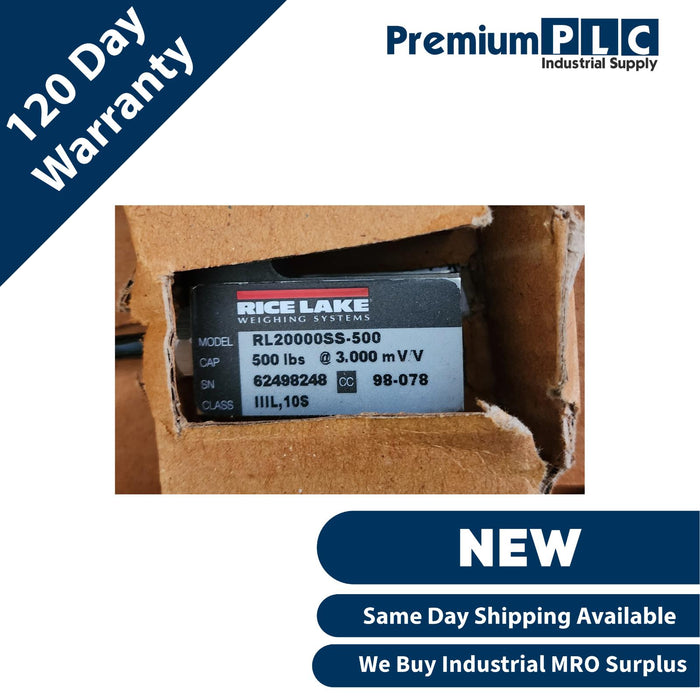 NEW RICE LAKE RL20000SS-500 STAINLESS STEEL S-BEAM LOAD CELL CAP 500LBS PN 46504