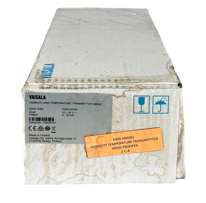 NEW VAISALA HMD62 HUMIDITY AND TEMPERATURE TRANSMITTER 10-53V 4-20mA 2020 CALIB