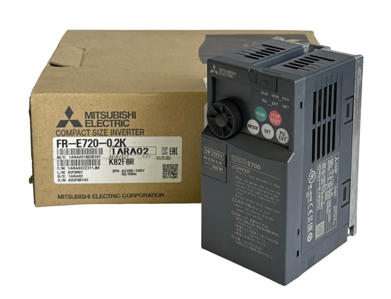 NEW MITSUBISHI ELECTRIC FR-E720-0.2K / FRE72002K COMPACT INVERTER 200-240VAC 3PH