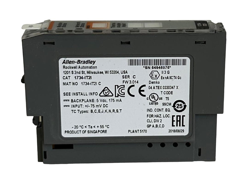 NEW ALLEN BRADLEY 1734-IT2I /C POINT I/O 2-CHNL THERMOCOUPLE INPUT 1734IT2I