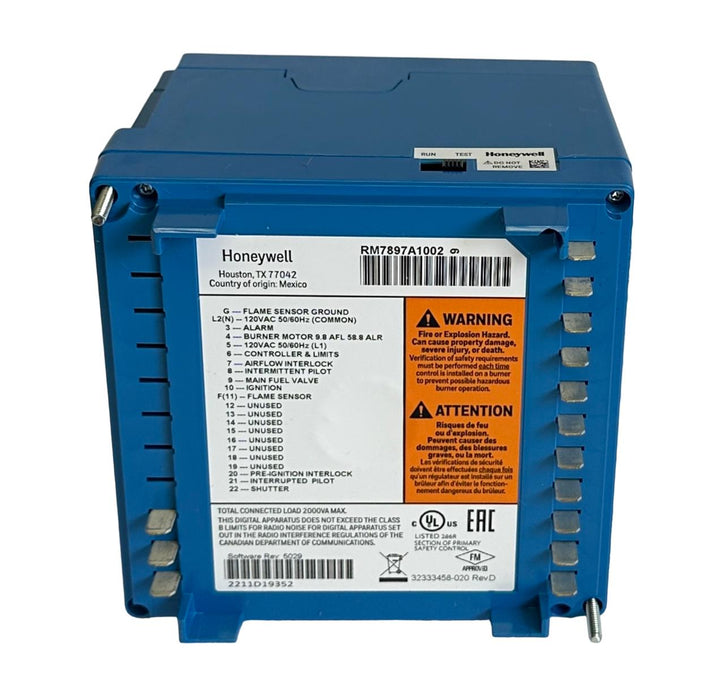 NEW HONEYWELL RM7897A1002 / RM7897A-1002 ON-OFF AUTOMATIC BURNER CONTROL 120V