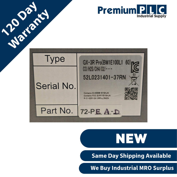 NEW RKI 72-PEA-D GX-3R Pro LEL/Oxy/CO/CO2 (10000 ppm) DETECTOR WIRELESS COMM.