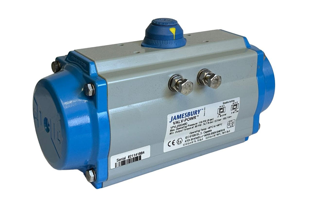 NEW JAMESBURY VPVL250DABD VALV-POWR PNEUMATIC ACTUATOR DOUBLE-ACTING 116PSI NOS