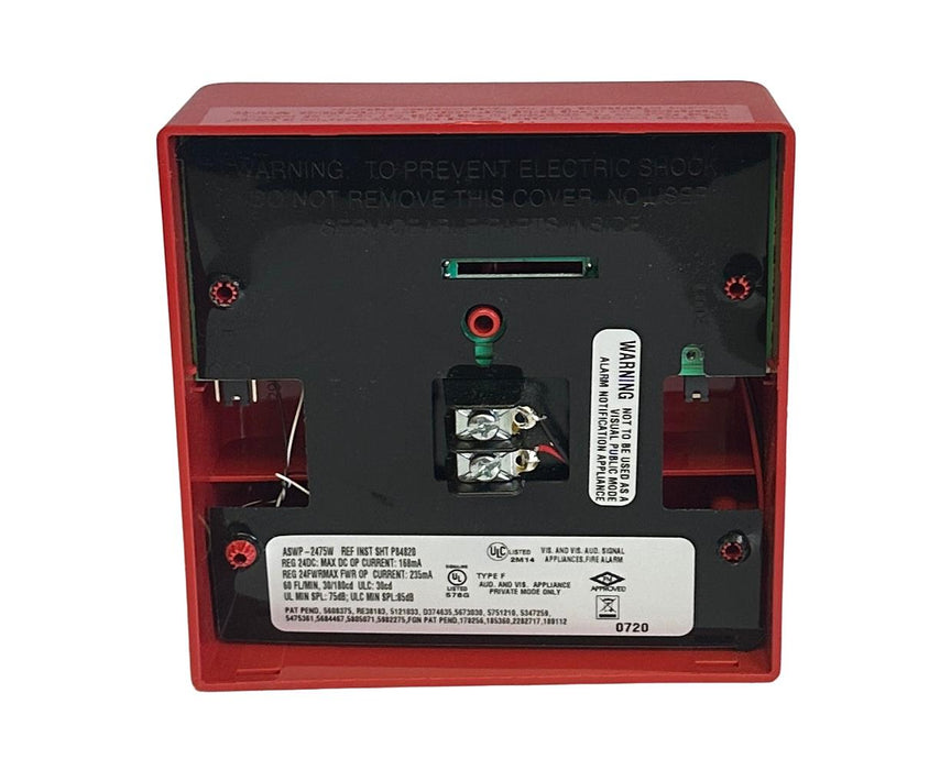 NEW EATON ASWP-2475W-FR / ASWP2475WFR WHEELOCK AUDIBLE STROBE RED WALL-MOUNT