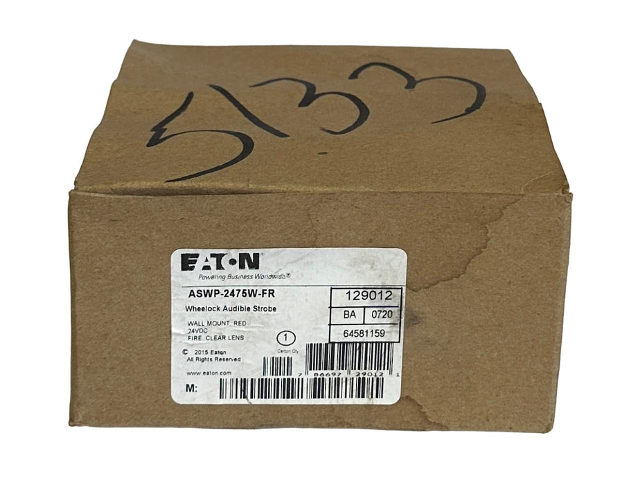 NEW EATON ASWP-2475W-FR / ASWP2475WFR WHEELOCK AUDIBLE STROBE RED WALL-MOUNT