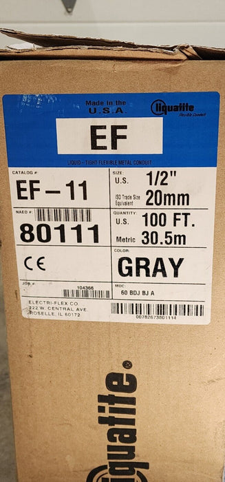 NIB LIQUATITE EF-11 CONDUIT SUNLIGHT RESISTANT 1/2'' GRAY EF11
