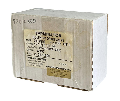 NEW VAN AIR SYSTEMS 39-10500 / EDV-2006 TERMINATOR SOLENOID DRAIN VALVE 115V 1PH