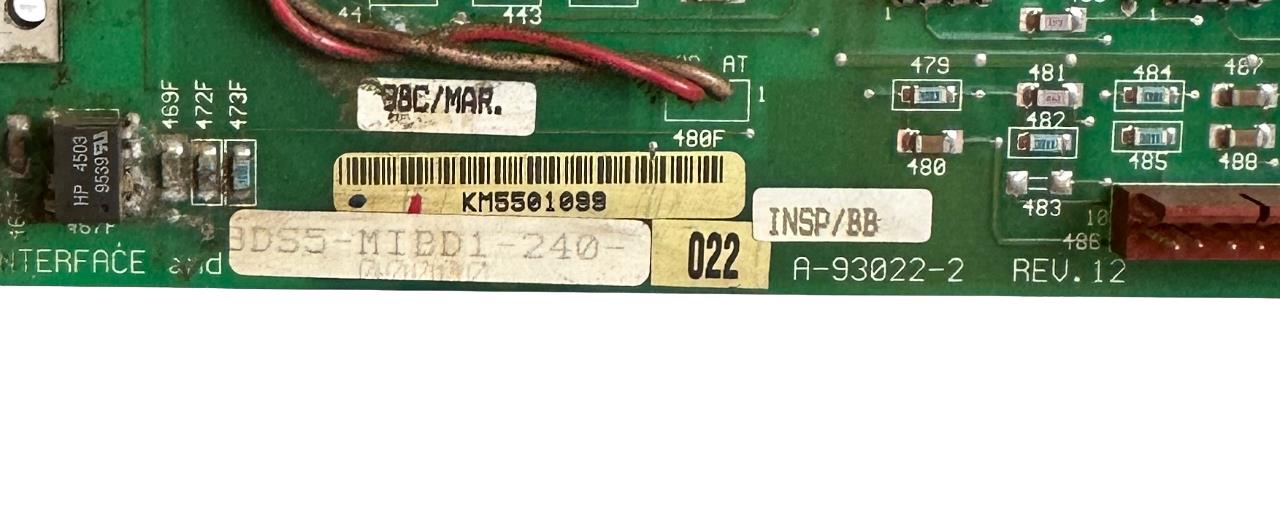 MITSUBISHI BDS5-MIBD1-240-00000 / BDS5-MIBD1-240-022 BOARD A-93022-2 REV. 12