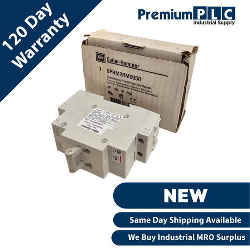 NEW CUTLER-HAMMER SPHM2RM0050 HYDRAULIC-MAGNETIC SUPPLEMENTARY PROTECTOR 50A 2P
