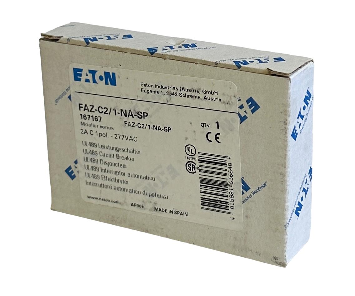 NEW EATON FAZ-C2/1-NA-SP / 167167 MOELLER SERIES 2A CIRCUIT BREAKER 1POL 277VAC