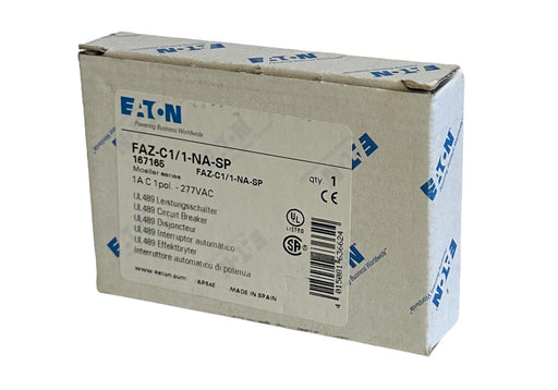 NEW EATON FAZ-C1/1-NA-SP / 167165 MOELLER SERIES 1A CIRCUIT BREAKER 1P 277VAC